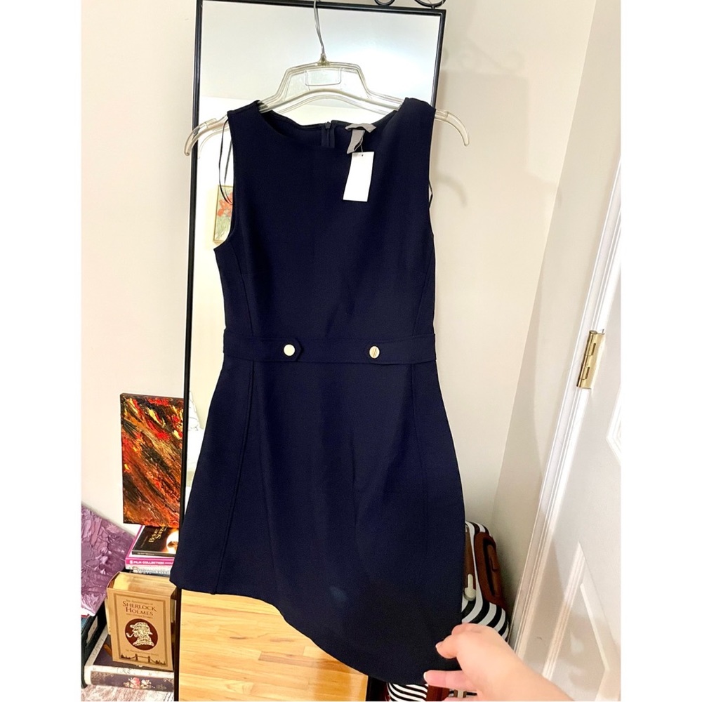 New w/tags Navy Gold Button Dress